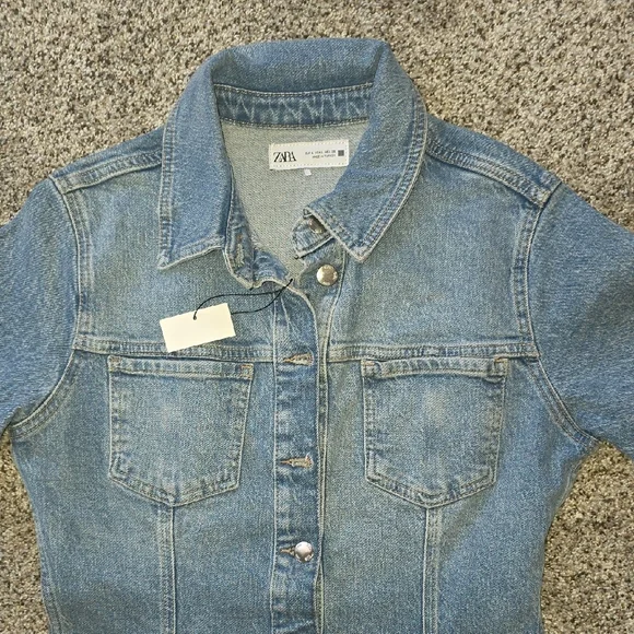 Zara Light Blue Denim DRESS - Picture 4 of 6